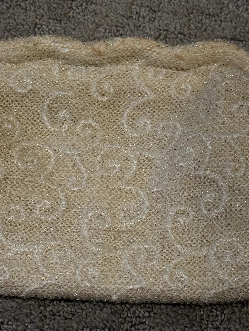 Elegant Beaded Clutch Handbag in Ivory
